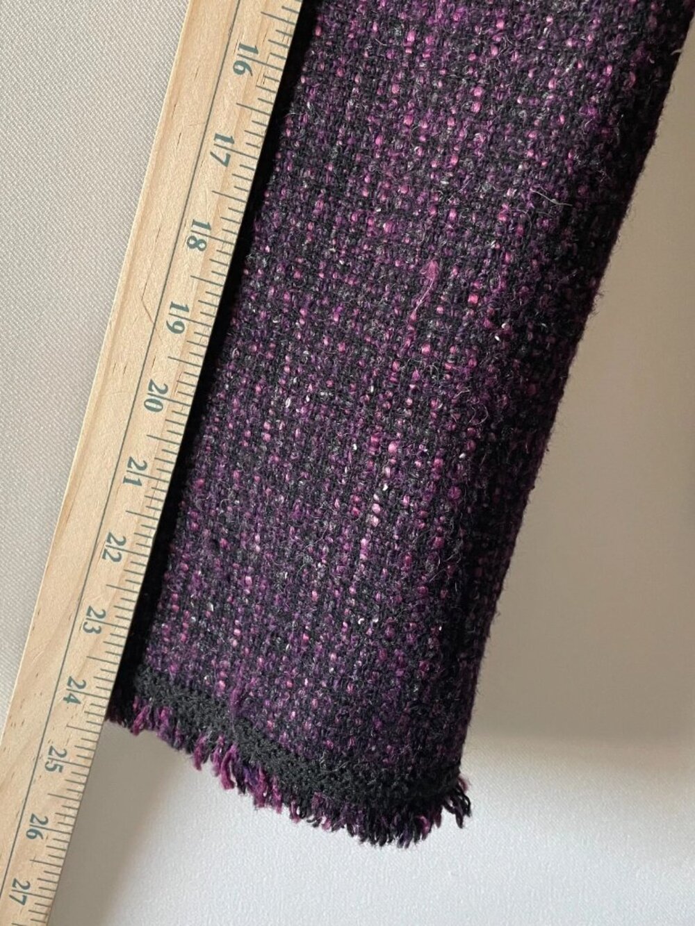Vintage Y2K Tahari Womens Purple Tweed Preppy Fringe Hem Blazer Jacket Size 14 - Picture 9 of 10